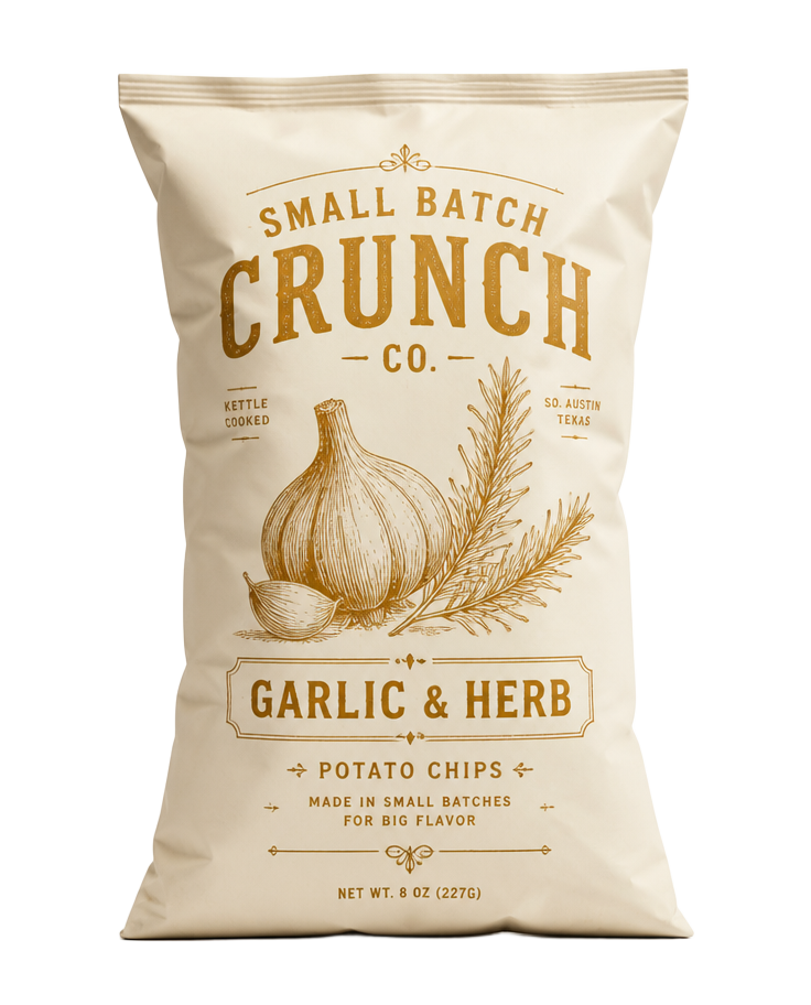 Garlic & Herb kettle chip bag